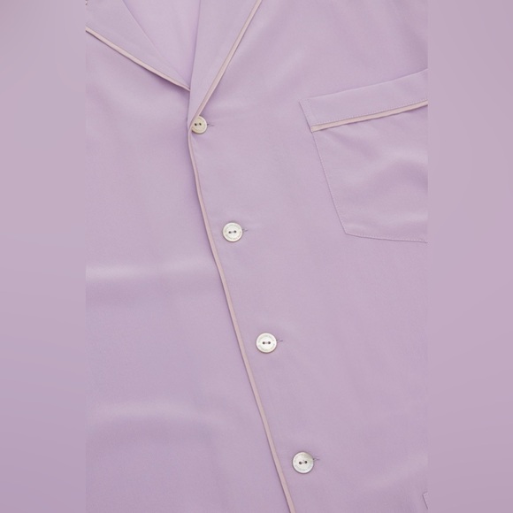 Olivia von Halle Lavender Yves Silk Pajamas Pyjamas Set New with Tags L - Picture 3 of 14